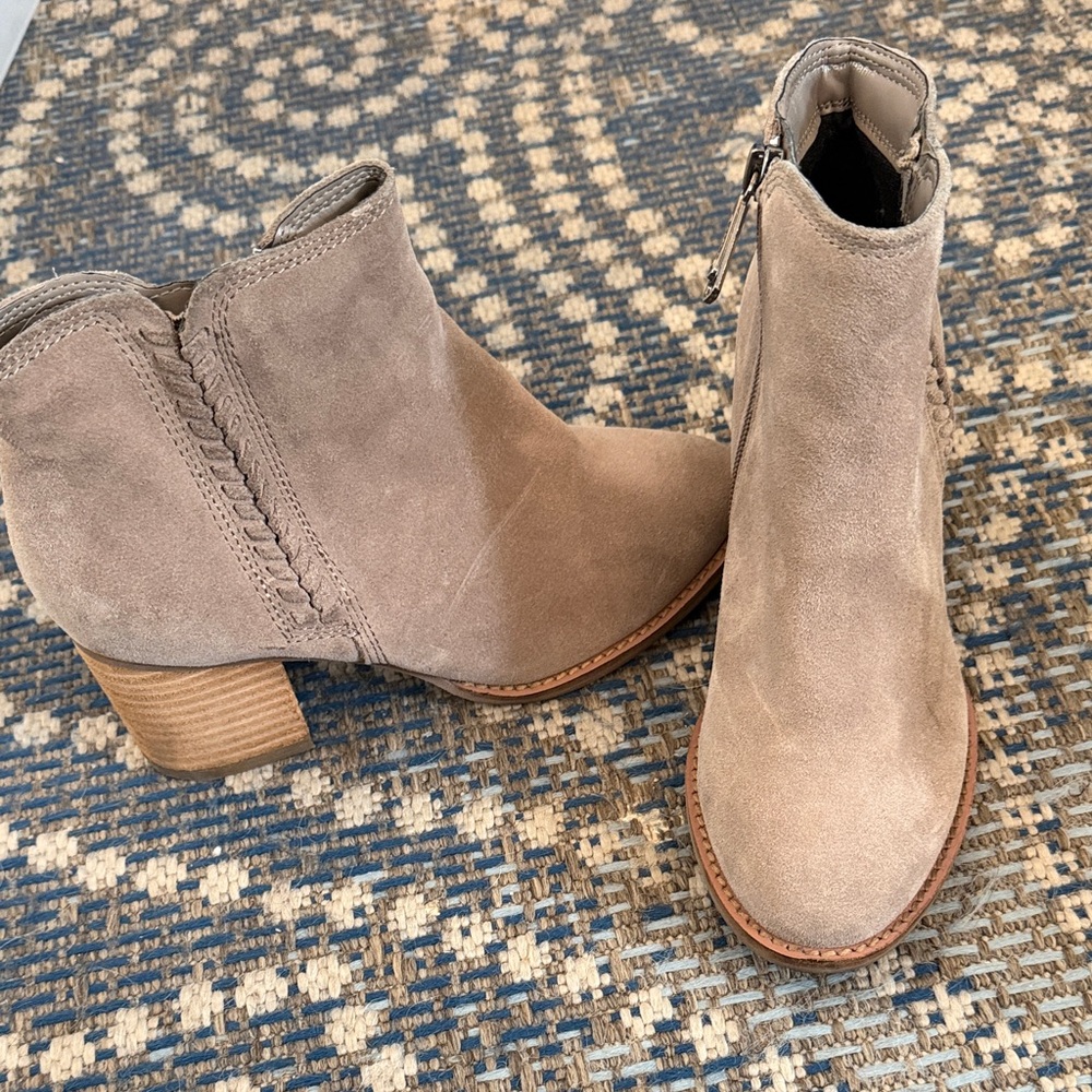 Blondo Beige Suede Ankle Booties